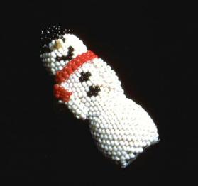 Figurine, snowman, beaded