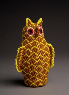 Beaded figure, owl