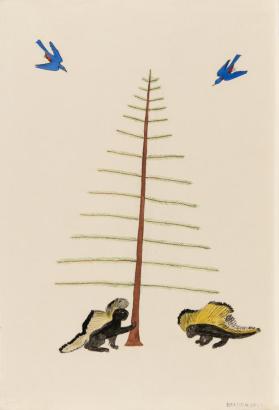 "Two Porcupines And Tall Tree"